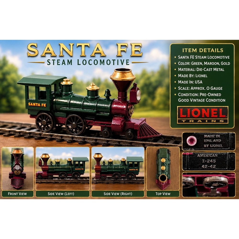 Matchbox Lesney Models of Yesteryear American Loco 4-4-0 Santa Fe Train